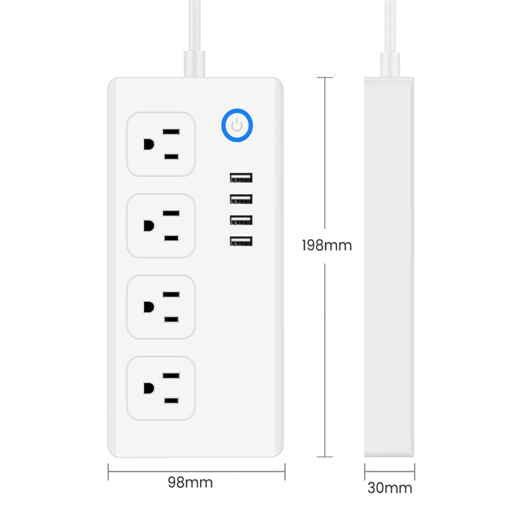 Wireless WiFi Smart Power Strip Support Fast Charger Power Strip with 5 Outlets Work with Amazon Alexa Remote Controlled