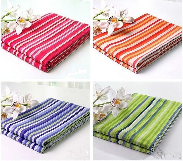 Colorful Satin Strip Style Fashion Fabrics for Home Textile