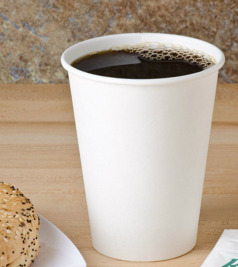 12 Oz White Paper Cups Great for Coffee, Tea, Hot Cocoa
