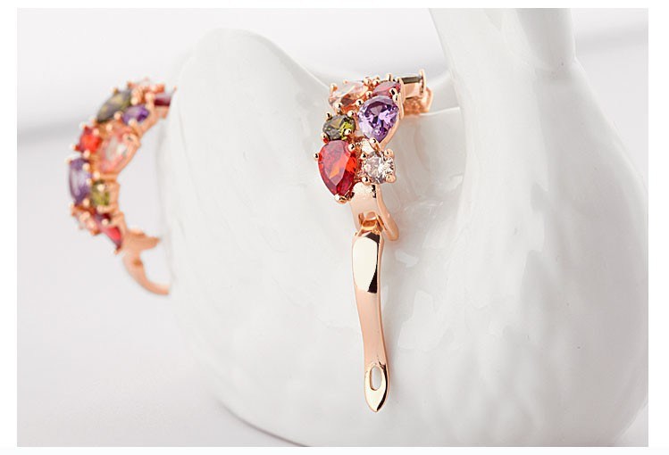 Mona Lisa Multicolour AAA Cubic Zirconia Fashion Earrings for Women Girl Christmas Gift Brincos Jewelry