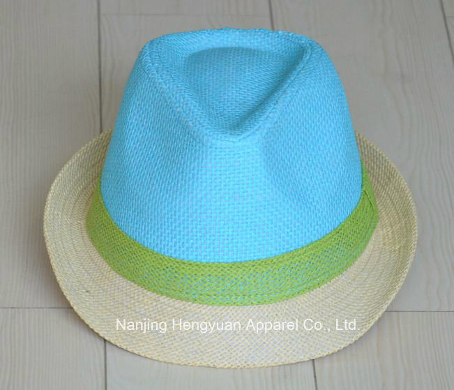 Children Hot Sale Summer Paper Straw Bucket Hat (HY16050411/HY160504112)