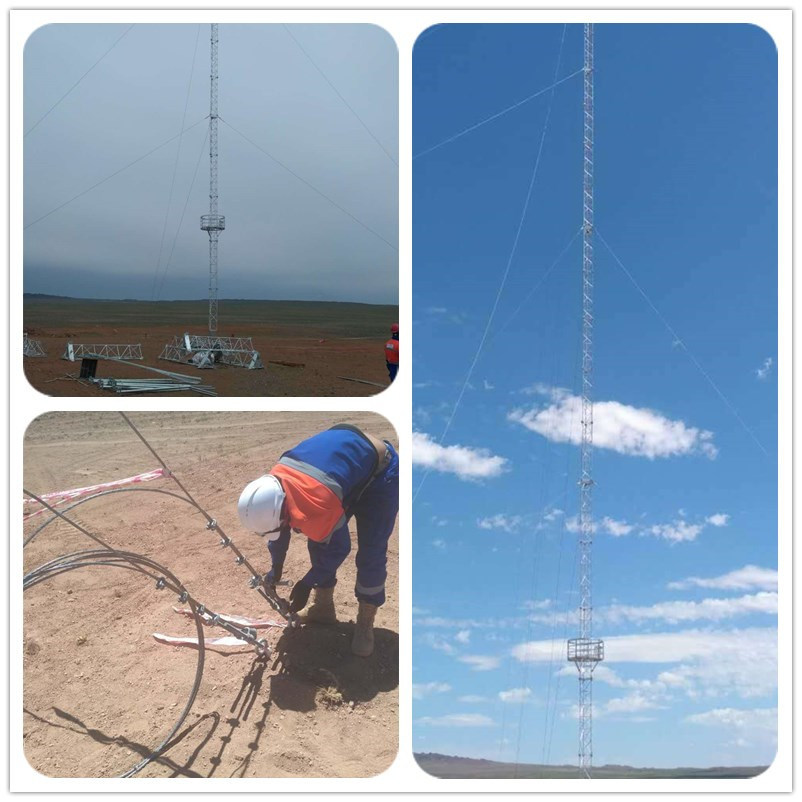 Three Leged Steel Lattice Telecommunication Guyed Tower