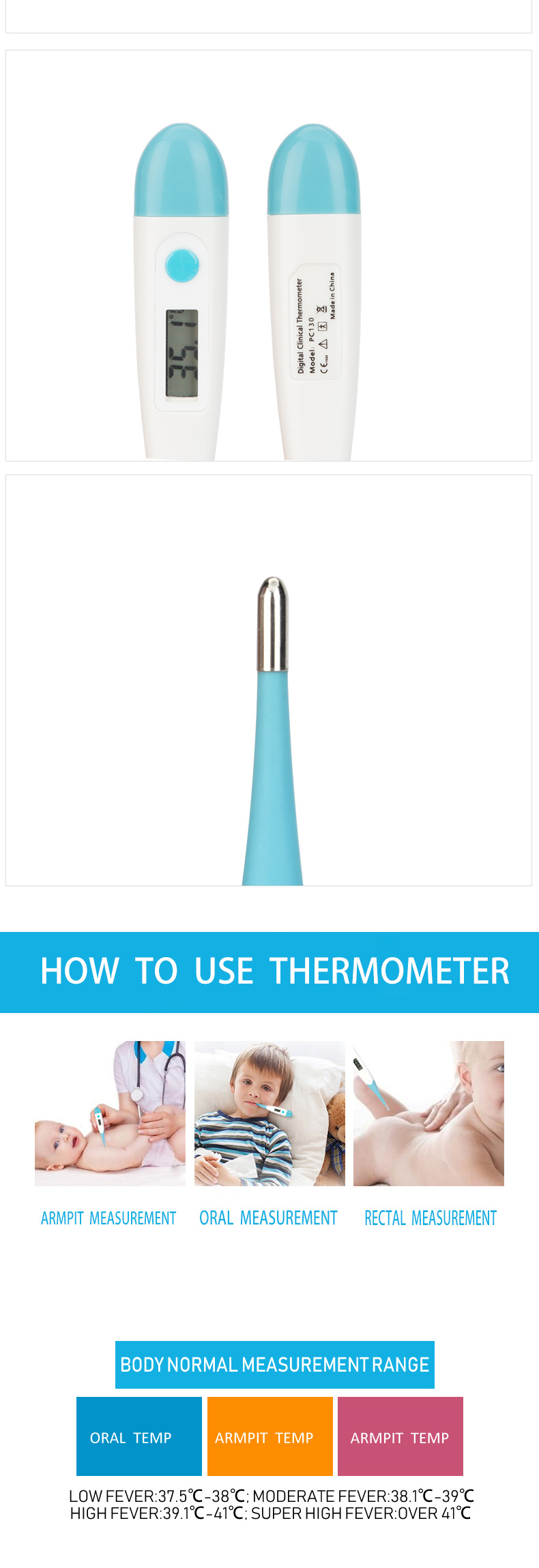 Digital Electronic Clinical Flexible Thermometer (PC130)