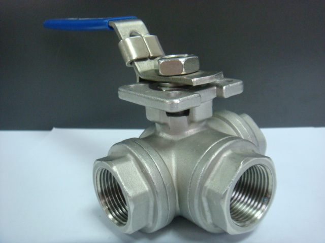 3 Way Ball Valve with ISO5211 Pad of Lockable Handle