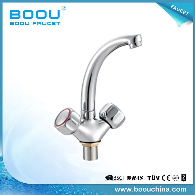 Boou Artistic Design Double Handle Brass Basin Mixer