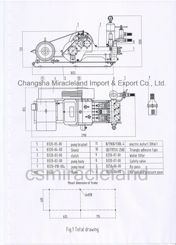 Bw-320 Multi-Purpose Triplex Slurry Pump