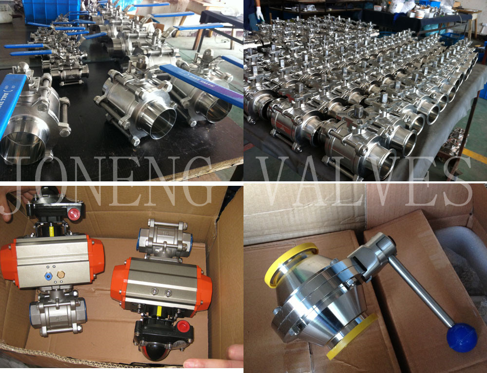 China Stainless Steel Pneumatic & Manual Food Grade & Hygienic Sanitary Ball & Diaphragm & Butterfly Control Valve (JN-1006)