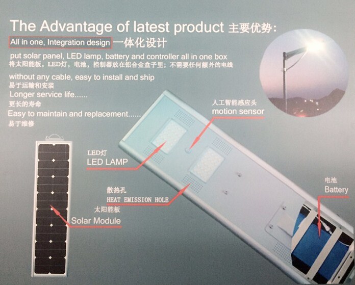 High Quality Factory Price Single LED Module Integrated All in One Solar Street Light