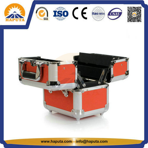 Cosmetic Trendy Aluminium Storage N Carrying Train Case with Handle