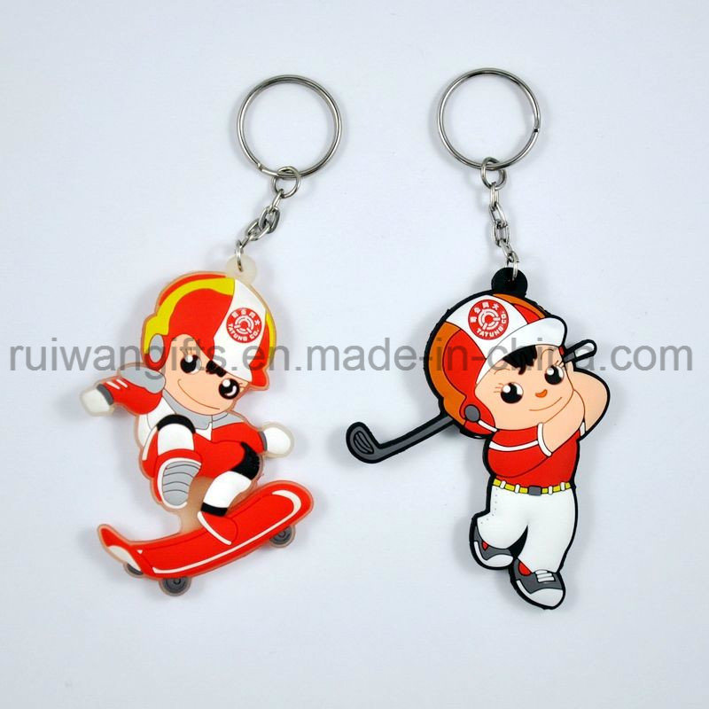 Custom Double Sides 3D PVC Keychain with Figure Design