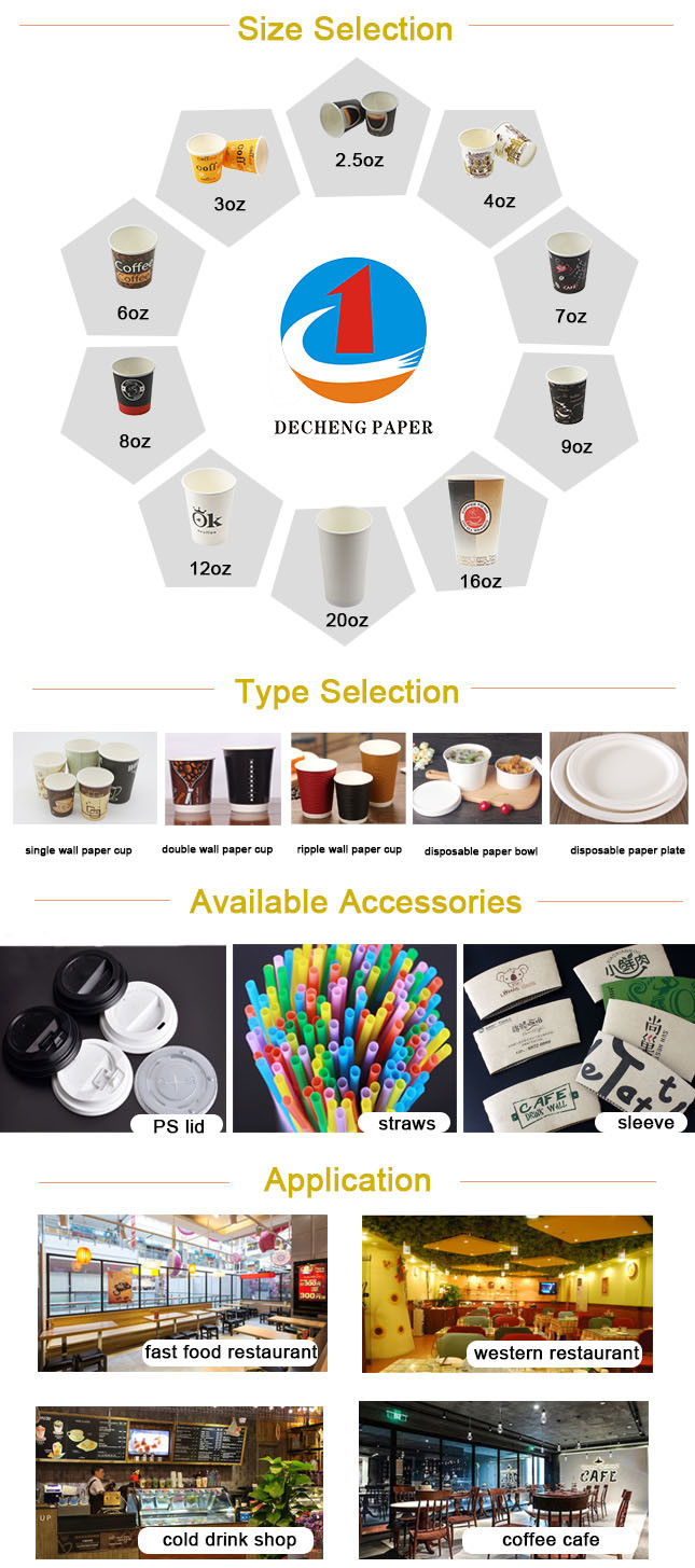 Custom Printed Disposable Paper Tea Cup 8 Oz