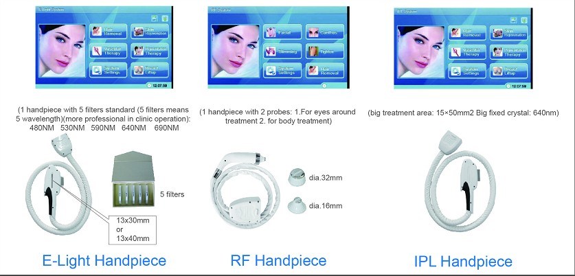 Portable IPL E-Light RF Beauty Salon Equipment (3machine in 1 machine cost)