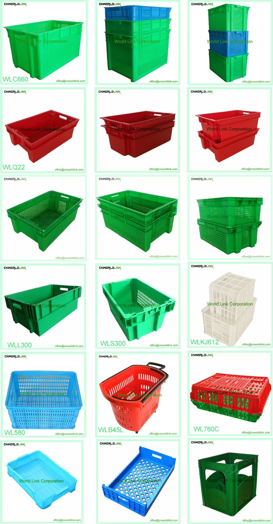 Vegetable Fruit Store Usage Plastic Vented Crate with Wheels