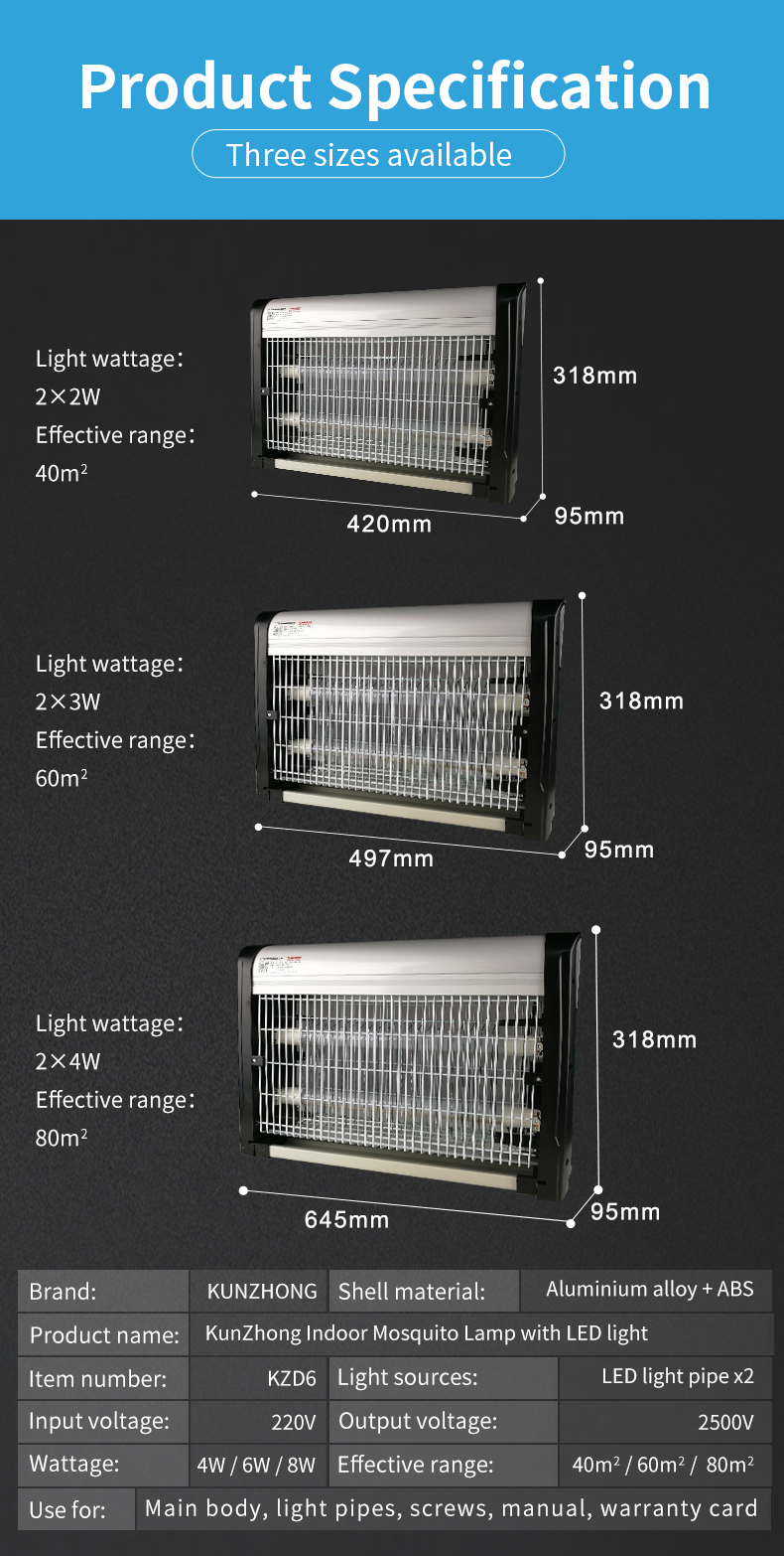 Indoor Electrophoresis Al-Alloy Mosquito Lamp 30W