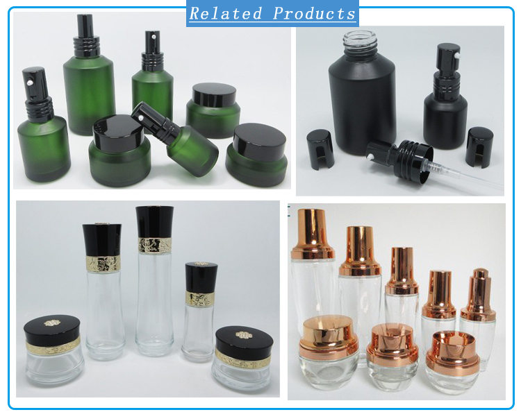 50ml Cosmetic Glass Lotion Bottles with Silver Pump Cap