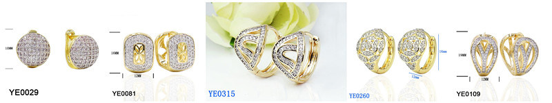 Fashion Hoop Earring, 18K Gold Plated Diamond Earring