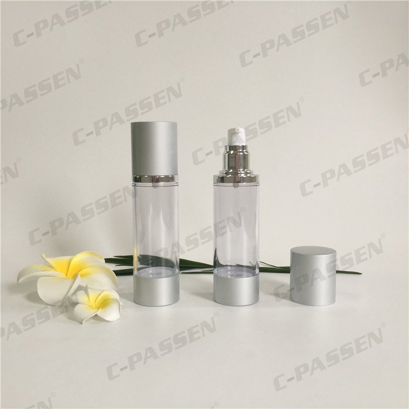 80ml Clear Plastic Packaging as Siliver Airless Lotion Bottle (PPC-ASAB-051)