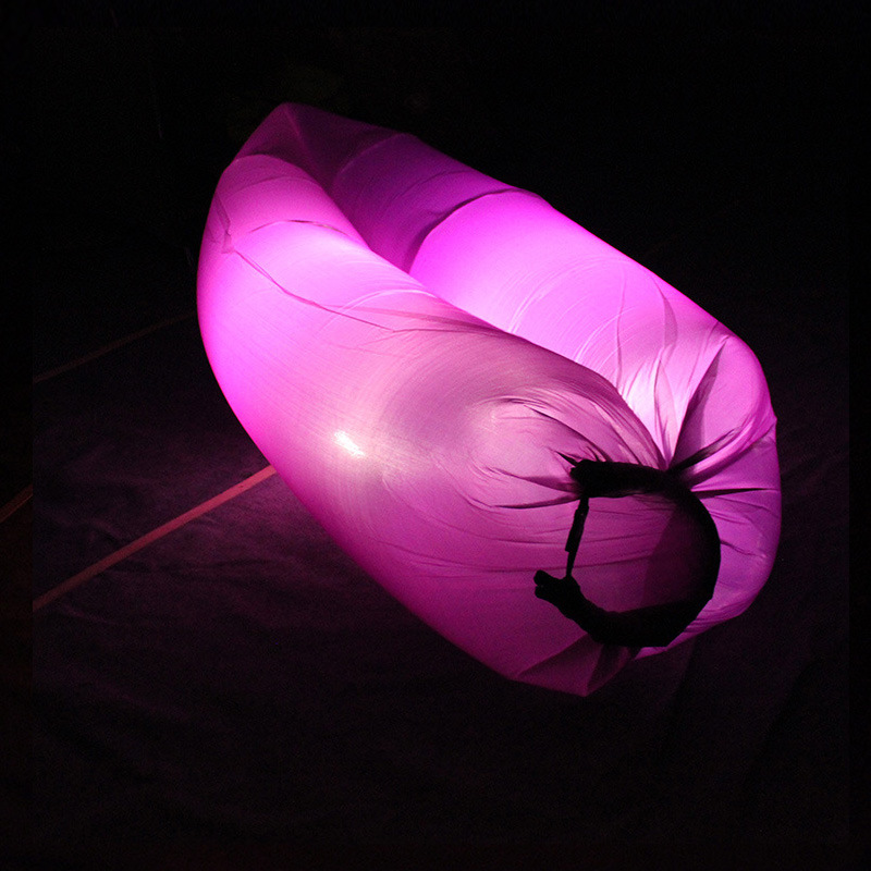 Inflatable Sleeping Bag/ Sofa/ Bed Air Bag, Colorful Outdoor Sleeping Air Bag with LED Light