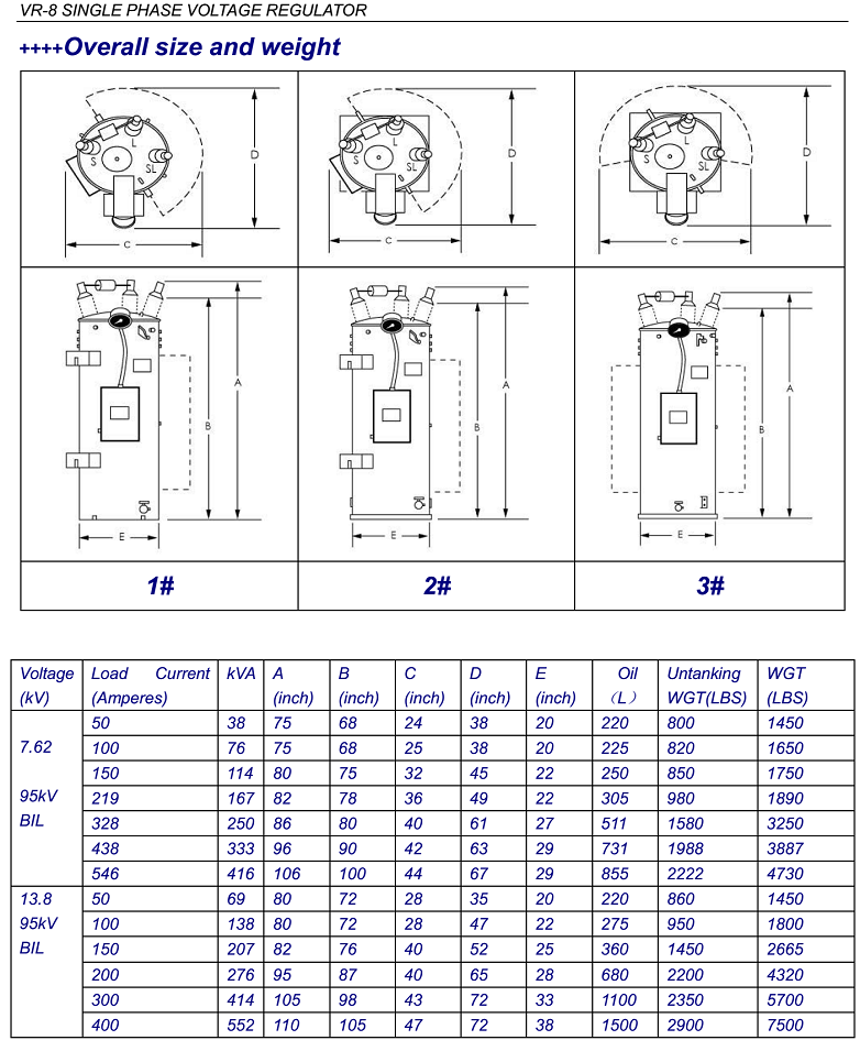 Single Phase Oil Immersed High Voltage Step Stabilizer Vr-8