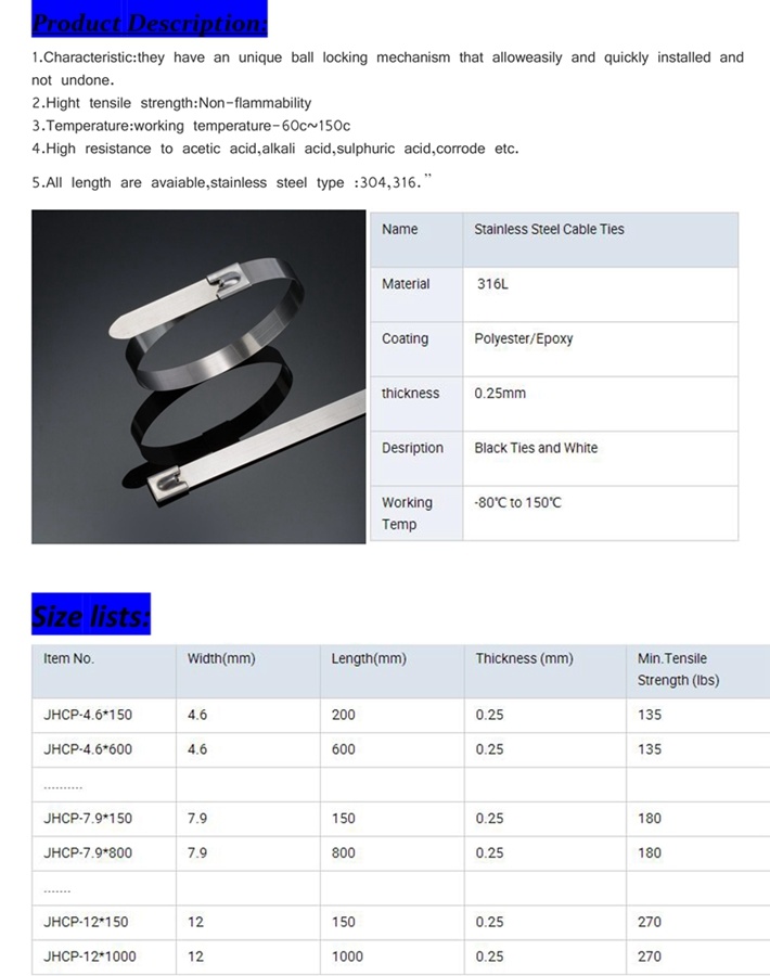 Stainless Steel Cable Ties- Metal Cable Ties SS304 Steel Extra Long and Large (HEAVY DUTY)