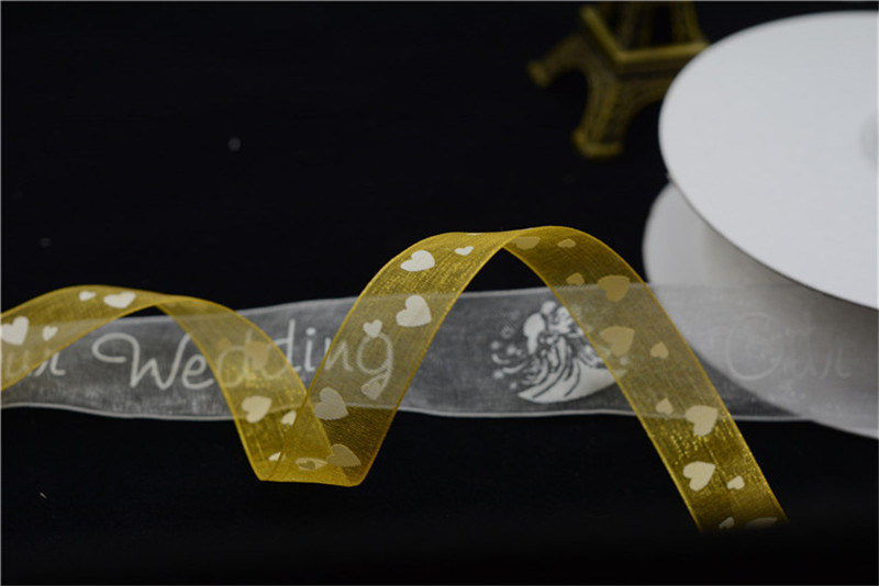 Wholesale Printed Gift Packaging Organza Ribbon with Colors