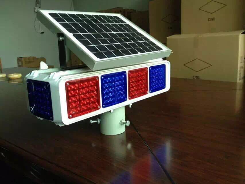 Blue Red Yellow Module LED Solar Yellow Warning Light Road Safety Warning Flashing Traffic Light Sale