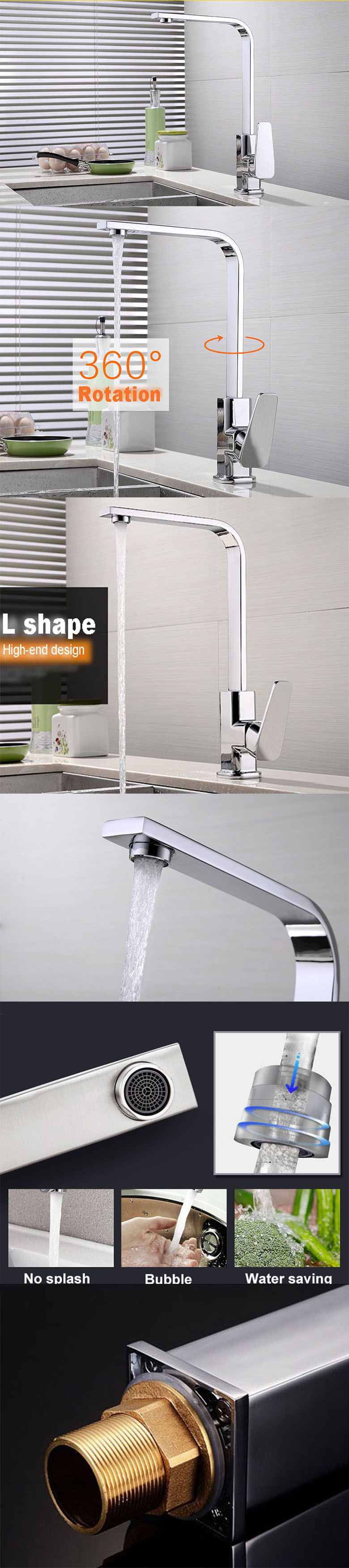 Contemporary Chrome Polished Kitchen Faucet (BM-22031)