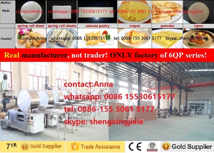 Low Price High Capacity/Quality Auto Lumpia Wrapper Machine (factory) / Injera Maker/ Spring Roll Sheets Machine/Spring Roll Machine/Spring Roll Machinery