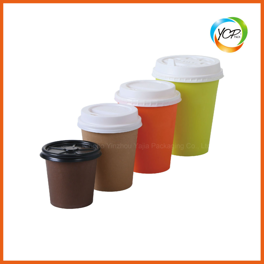 Double Wall 4-16oz Hot Cold Disposable Coffee Drinking Paper Cup