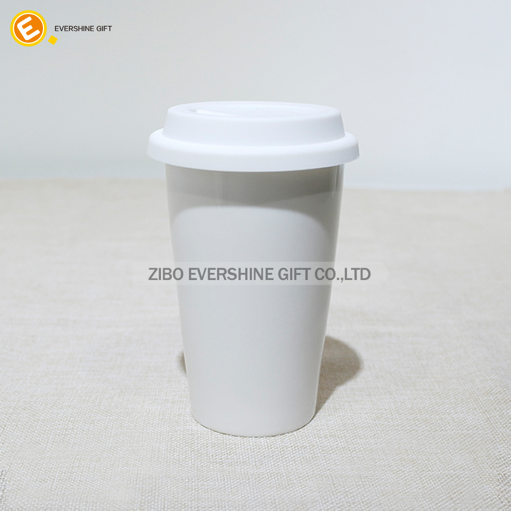 Travel Ceramic Mug with Silicone Lid