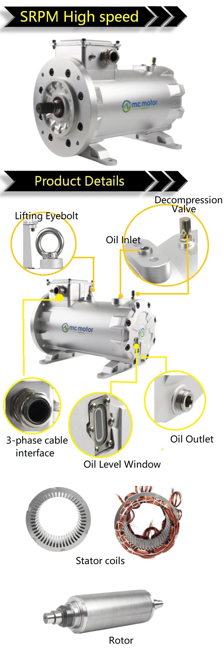 China Electrical Automotive Industry Reluctance Servo Motor for Compressor Fan Pump