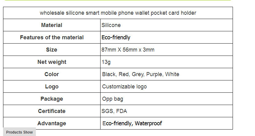 Silicone Phone Wallet Case Credit ID Card Holder Pocket Stick on 3m Adhesive Wallet on Phone