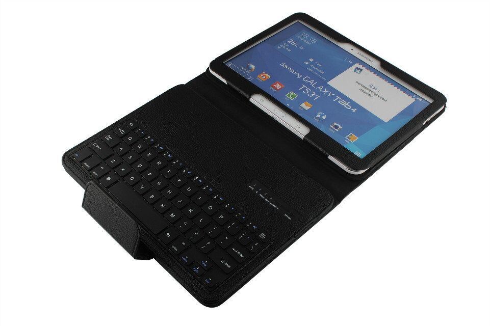 iPad Case Stand Cover with Magnetically Detachable Wireless Bluetooth Keyboard