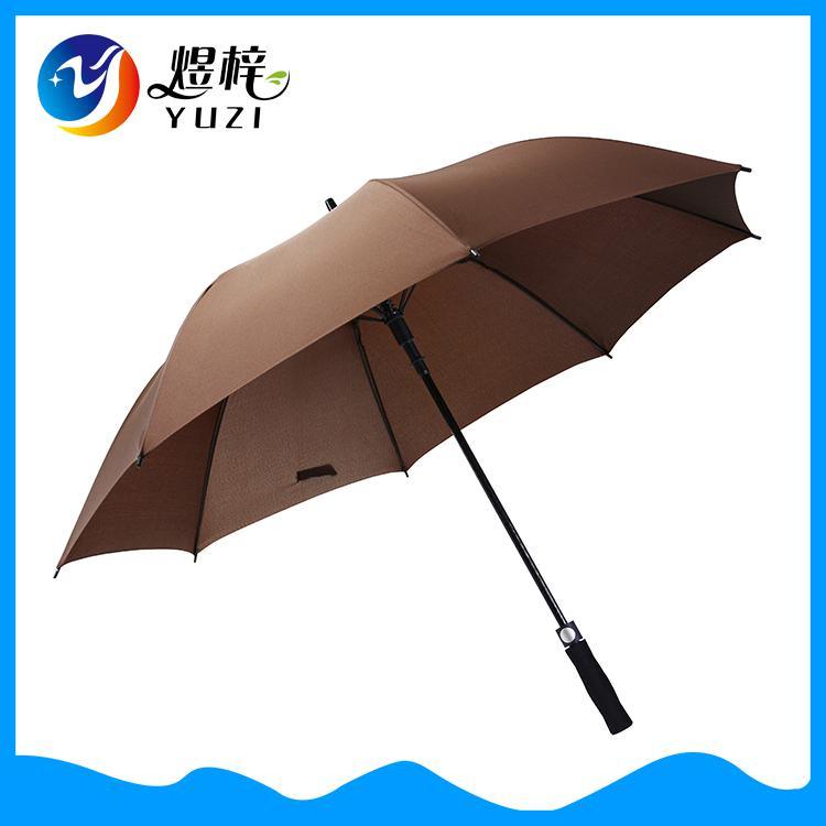 Promotional Windproof Single Layer Automatic Golf Umbrella with Fiberglass Frame