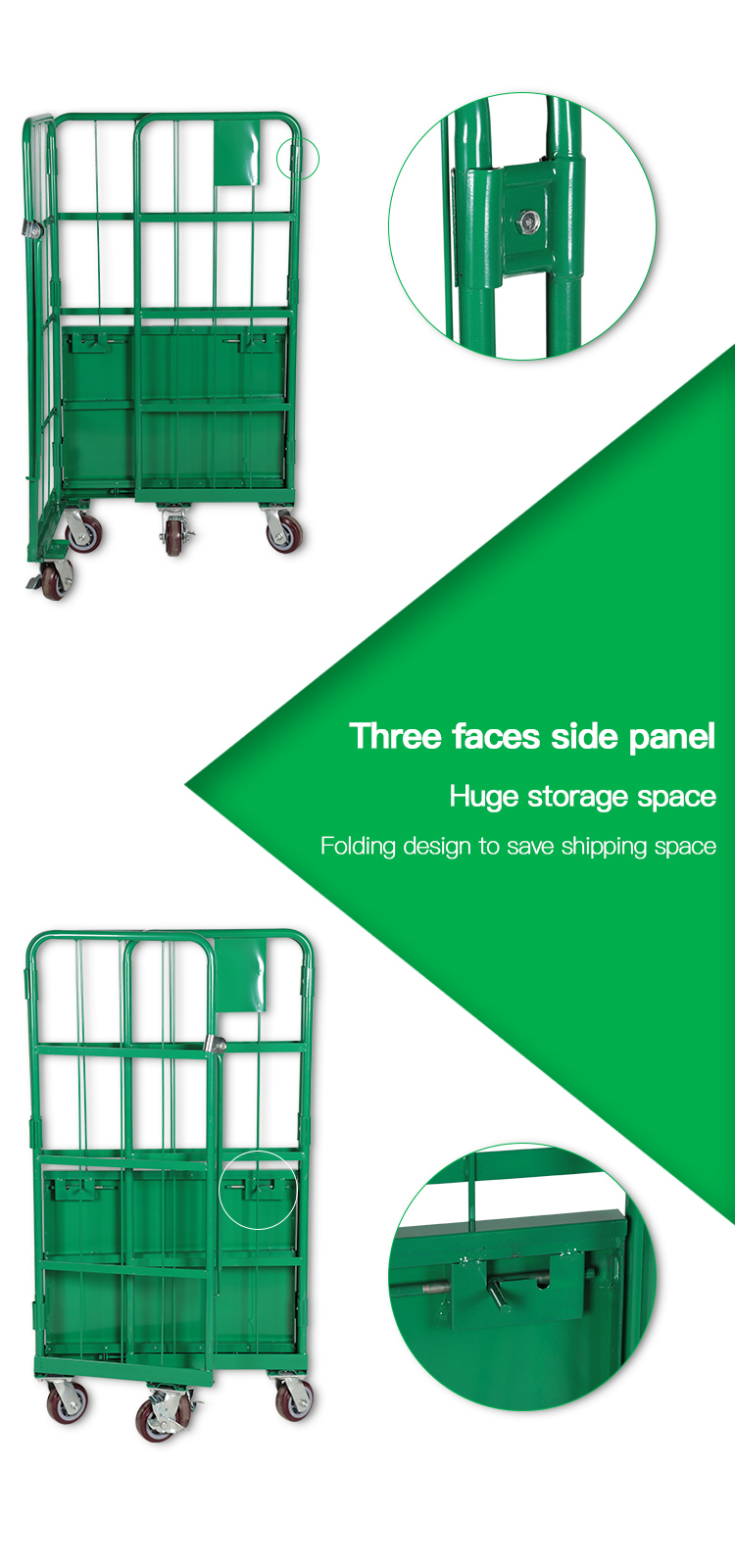 Folding Material Handing Pallet Storage Logistic Trolley Roll Container