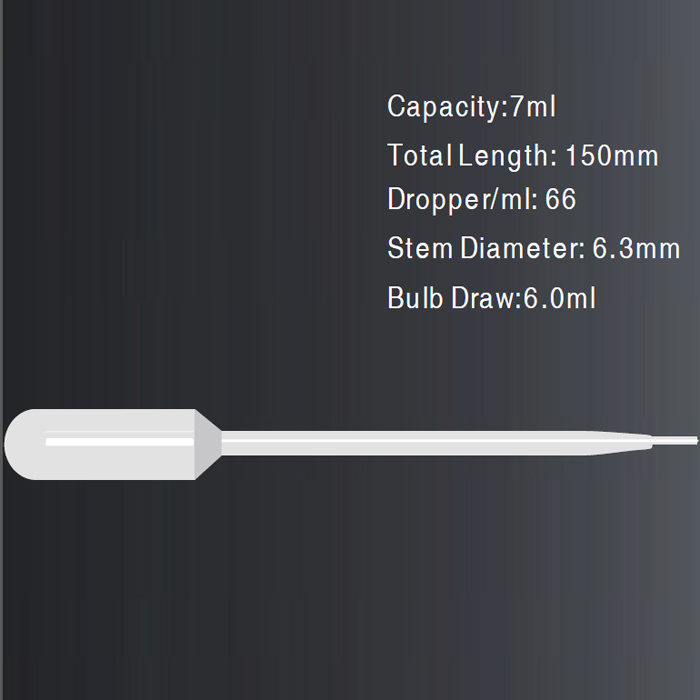 7ml Capacity Large Bulb Transfer Pipettes with Extended Tip