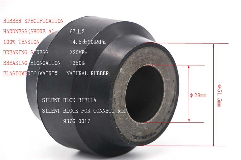 Custom-Built Rubber Silent Block for Connect Rod 9376-0017, Rubber Product with ISO 16979 Certificate ISO9001 Certificate and RoHS Certificate