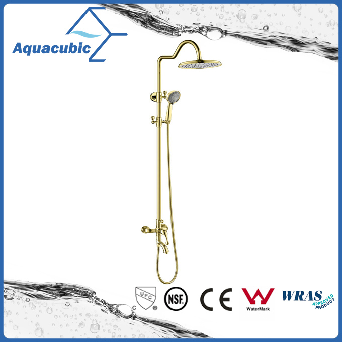 Polished Gold Brass Bath Shower Faucet (ASH9981G)