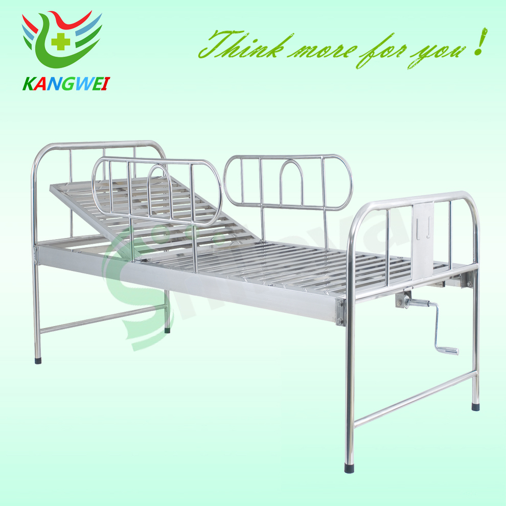 Hospital Furniture Stainless Steel Medical Nursing Bed with Cranks (SLV-B4021S)