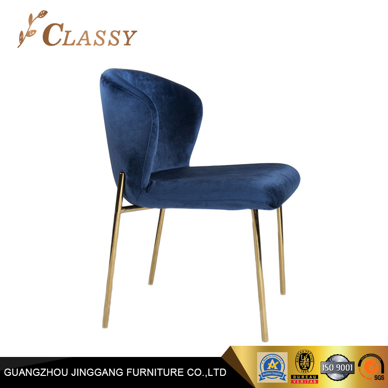 Extra Wide Velvet Seating Metal Base Dining Chair