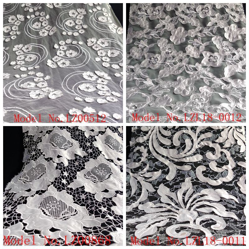 High Quality Laser Cutting Tulle Net Embroidery Lace for Wedding Dress