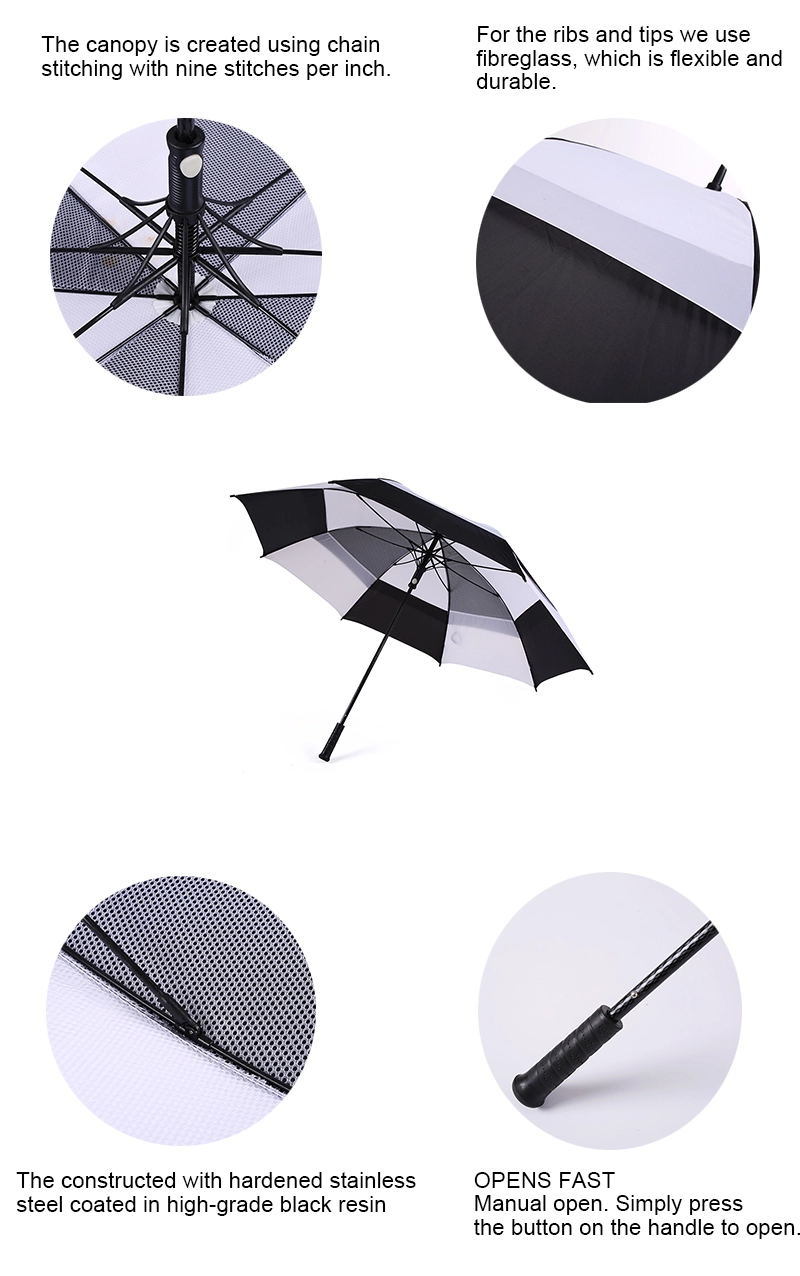 Exported Good Quality Outdoor Windproof Straight Golf Umbrella