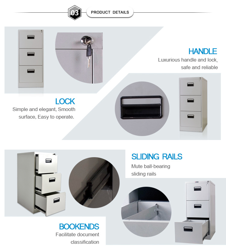 Luoyang Mingxiu Steel Cabinet Manufacturer 3 Drawer Metal Lateral Filing Cabinet