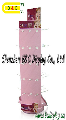 Customized Hold Earphone Pop Cardboard Display Stand with Hooks (B&C-B051)