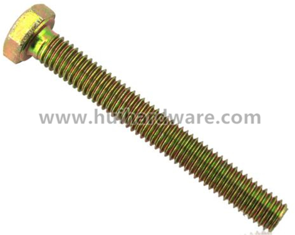 Color/Yellow Zinc Plated Hex Bolt with Full Threaded M6 M8