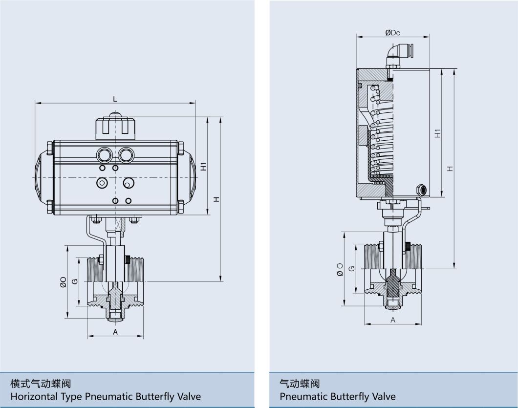 Stainless Steel Pneumatic Actuator Triclamp Butterfly Valve