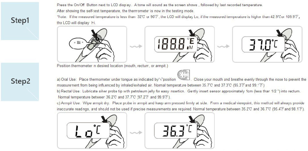 Flexible Tip Waterproof Digital Thermometer