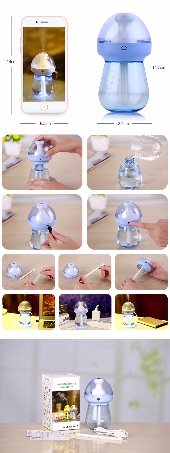 30ml / H Spray Volume Bottle Humidifier Car Air Purifier