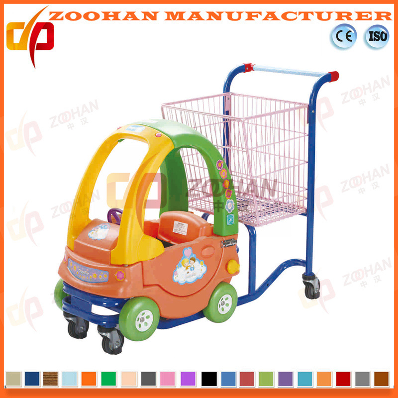 Supermarket Plastic Shopping Cart with Toy Car (Zht53)