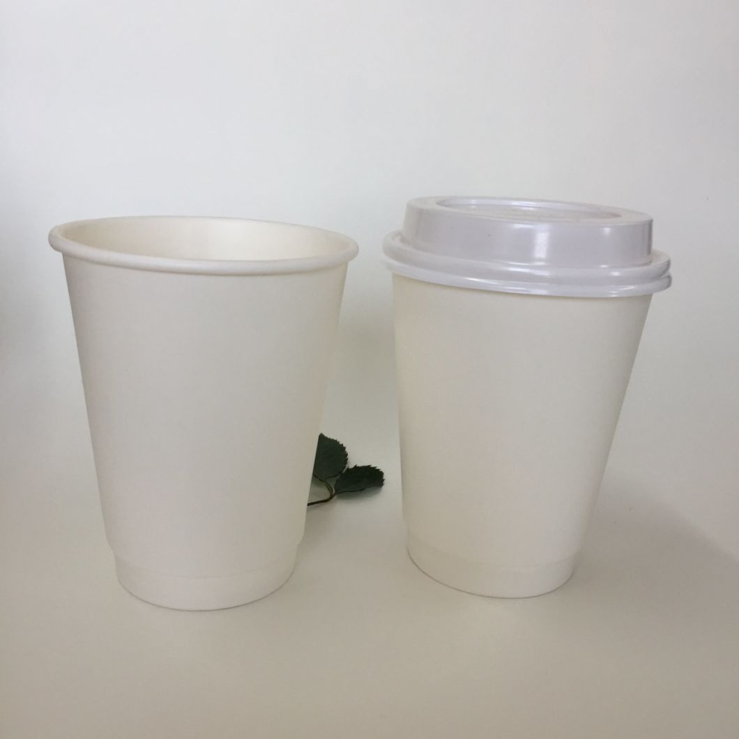 8oz 12oz 16oz Take out Double Wall Hot Coffee Drinks Paper Cups with Plastic Lid